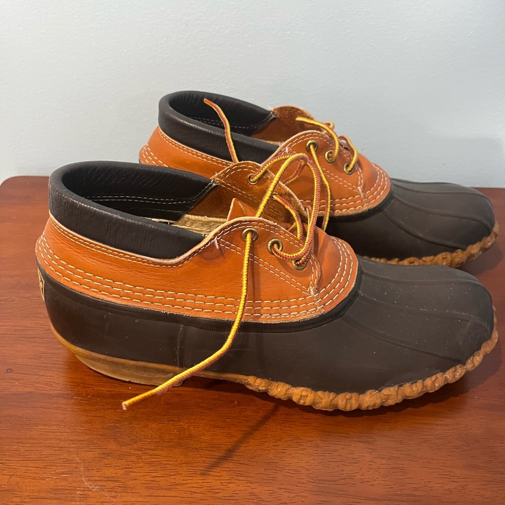 L.L. Bean Men's Brown and Tan Rain Boots as 10 1/2